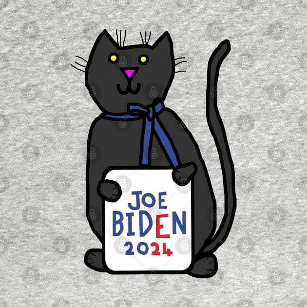 Cute Cat with Joe Biden 2024 Sign by ellenhenryart